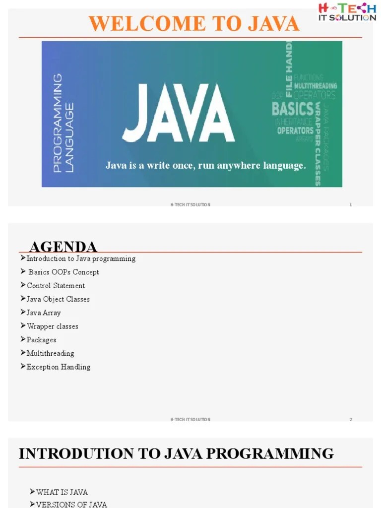 Welcome To Java: Java Is A Write Once, Run Anywhere Language | PDF ...