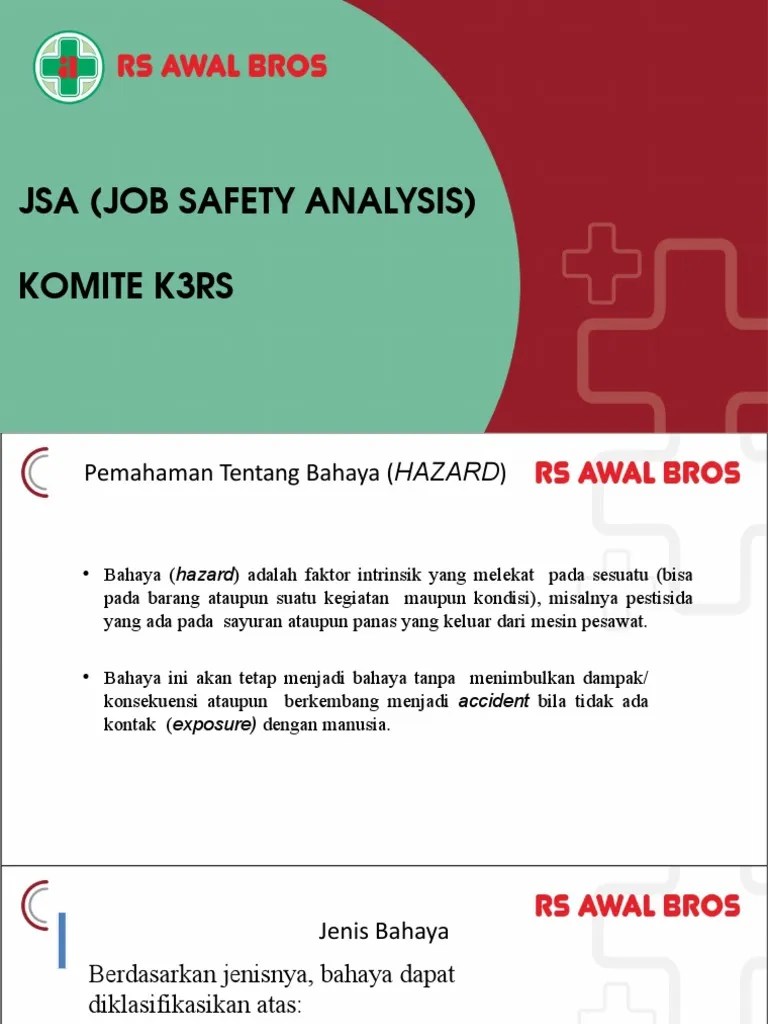 Jsa (Job Safety Analysis) Komite K3Rs | PDF