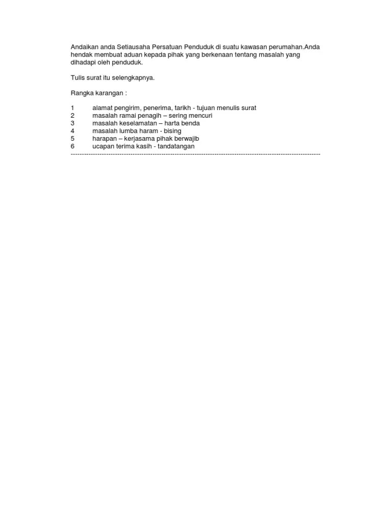 15 contoh karangan surat kiriman rasmi stpm bahasa melayu terlengkap 2019. Penulisan Surat Rasmi Pdf