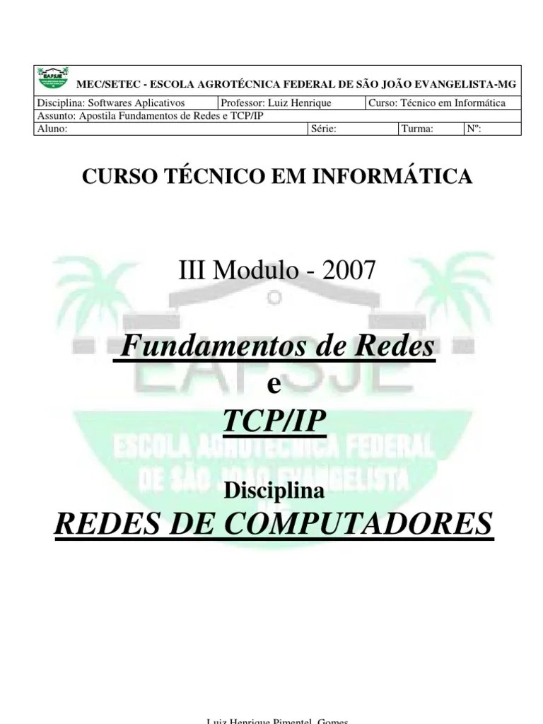 Fundamentos De Redes E TCP IP | PDF | Servidor (informática) | Rede De ...