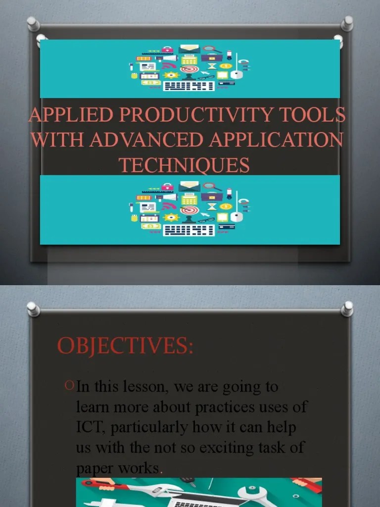 APPLIED PRODUCTIVITY TOOLS WITH ADVANCED APPLICATION TECHNIQUES (Final ...