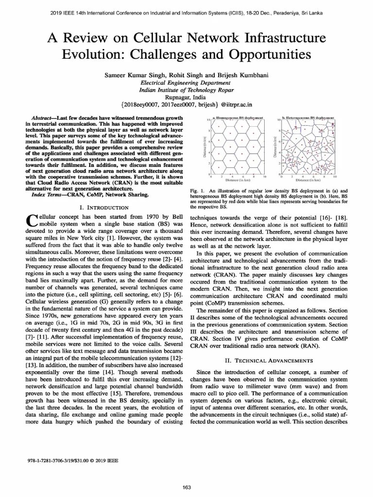 A Review On Cellular Network Infrastructure Evolution Challenges And Opportunities | PDF ...