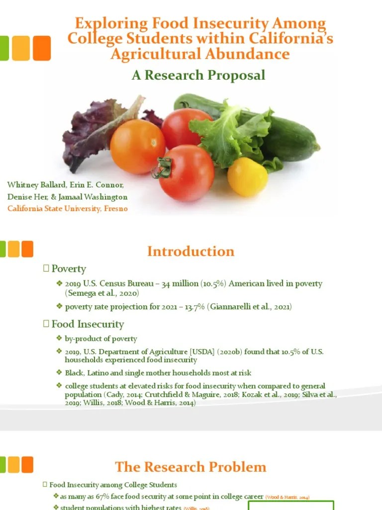 Exploring Food Insecurity Among College Students - Final Presentation ...