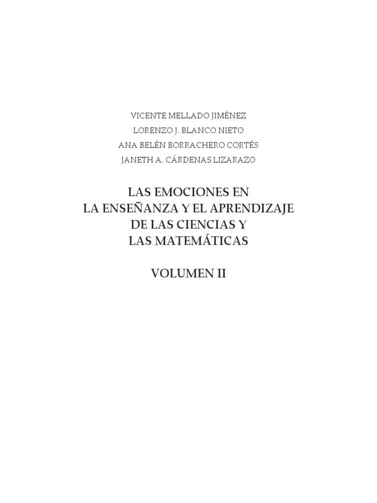 Las Emociones En La Enseñanza Y Aprendizaje | PDF | Las Emociones | Química