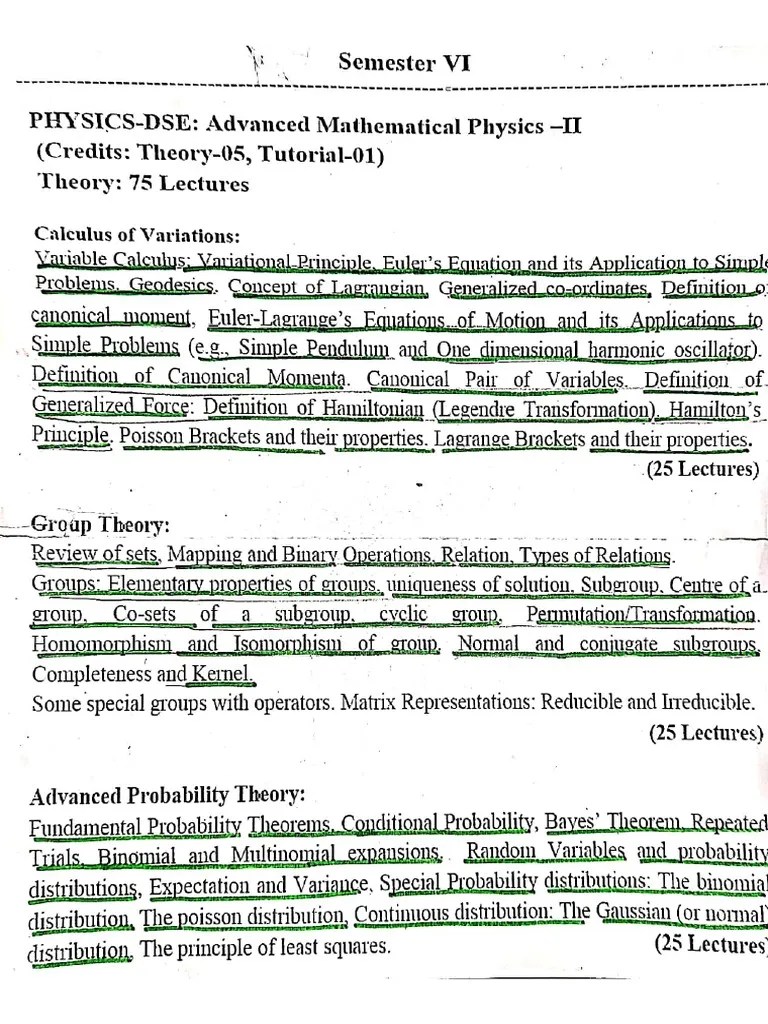Calculus Of Variation, Group Theory And Advanced Probability Theory | PDF