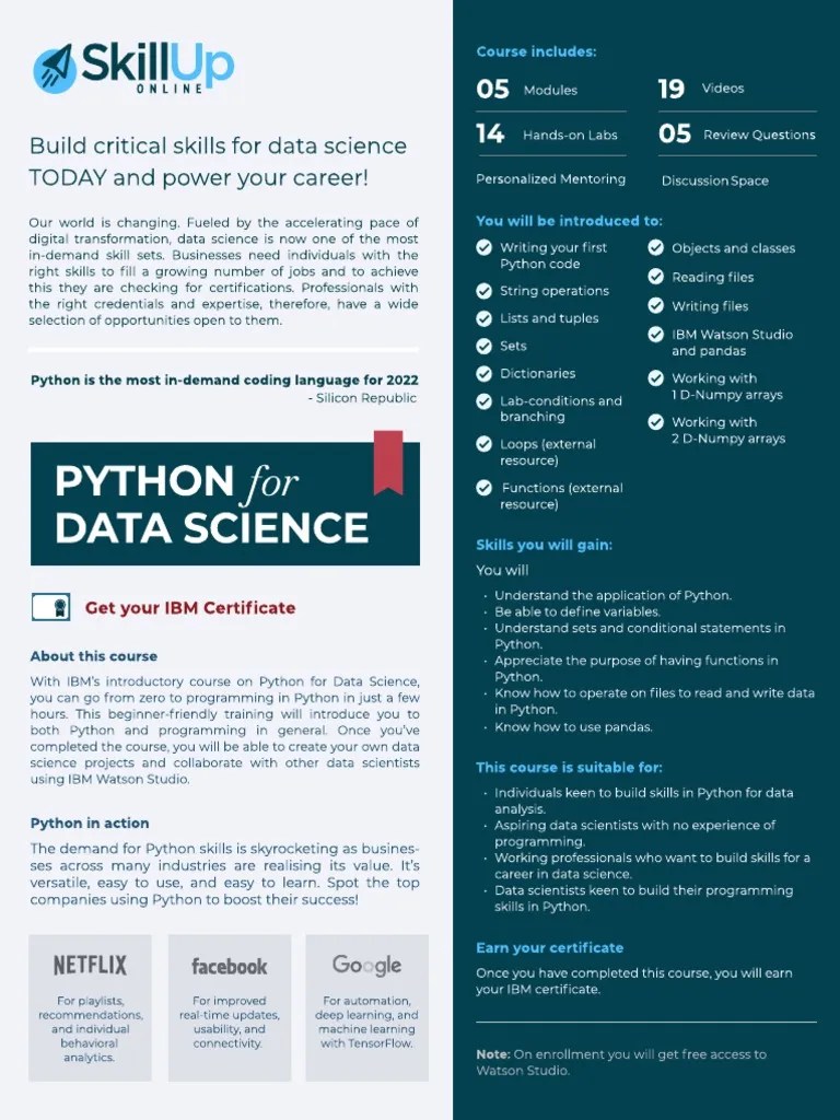 IBM Python For Data Science | PDF | Python (Programming Language ...