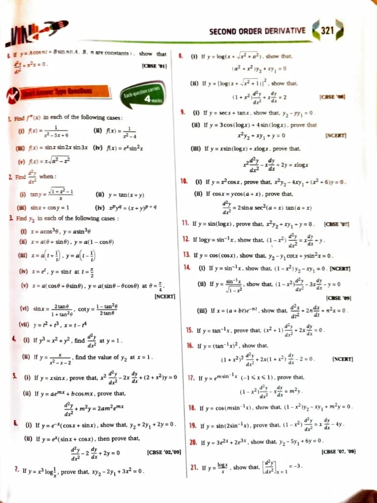 Second Order Derivative | PDF | Teaching Methods & Materials