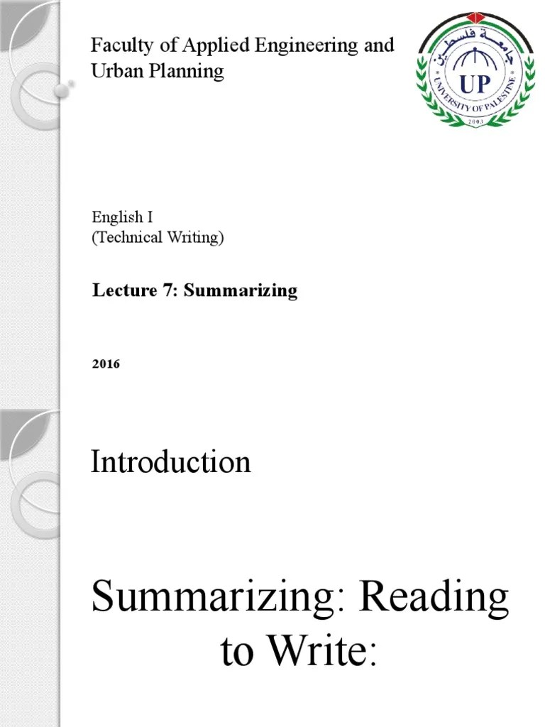 Lecture 7 - Summarizing | PDF
