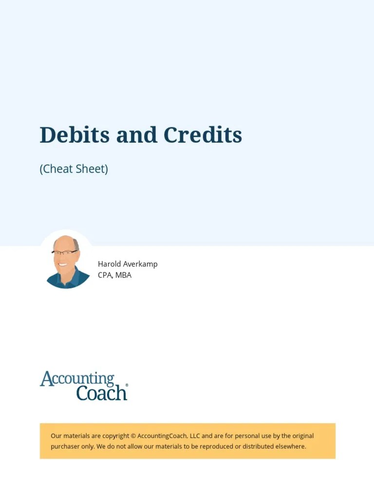 Debits And Credits: (Cheat Sheet) | Download Free PDF | Debits And Credits | Expense
