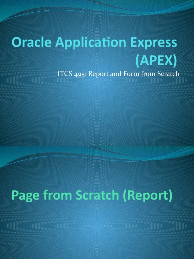 APEX Page From Scratch Latest | PDF | World Wide Web | Internet & Web
