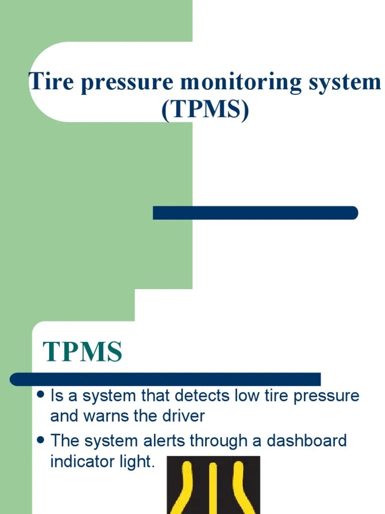 Tire Pressure Monitoring System (TPMS) | PDF | Transport | Motor Vehicle
