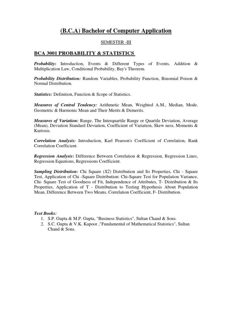 Bca Syllabus Sem 3 | PDF | Linear Algebra | Eigenvalues And Eigenvectors