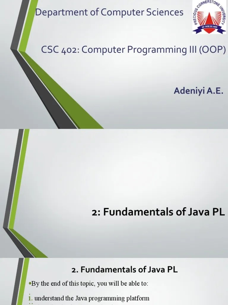 2.fundamentals Of Java | PDF | Java (Programming Language) | Java ...
