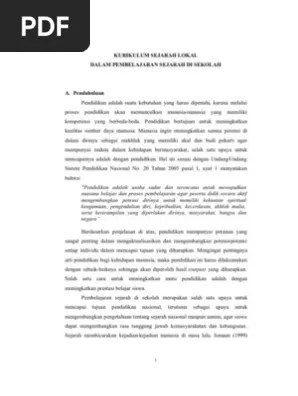 Sejarah lokal kolonial, sejarah lokal edukatif dan inspiratif, sejarah lokal kritis analitis. Sejarah Lokal Pdf