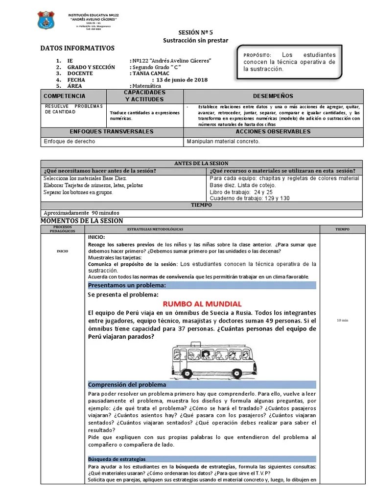 Matematica 5 Sustraccion Sin Prestar | PDF | Sustracción