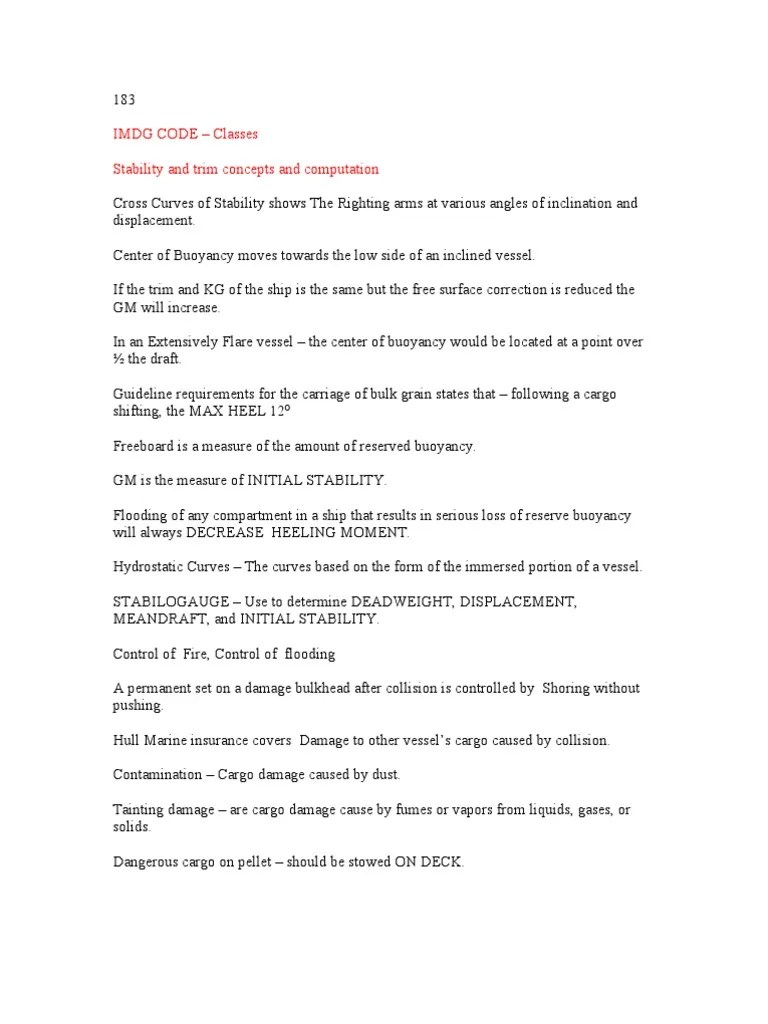 Review Notes | PDF | Ships | Deck (Ship)