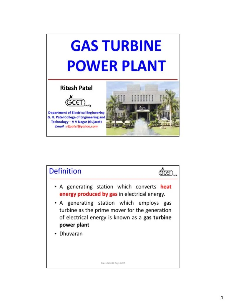 Gas Turbine Power Plant | PDF | Power Station | Gas Turbine