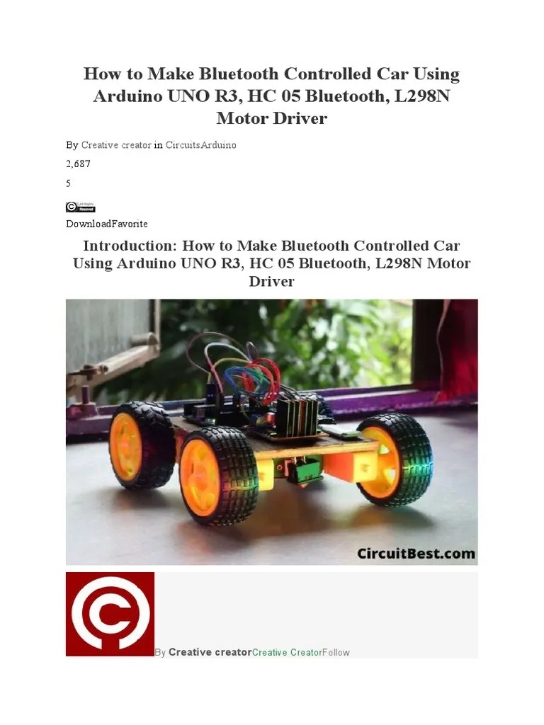 How To Make Bluetooth Controlled Car Using Arduino UNO R3 | PDF ...