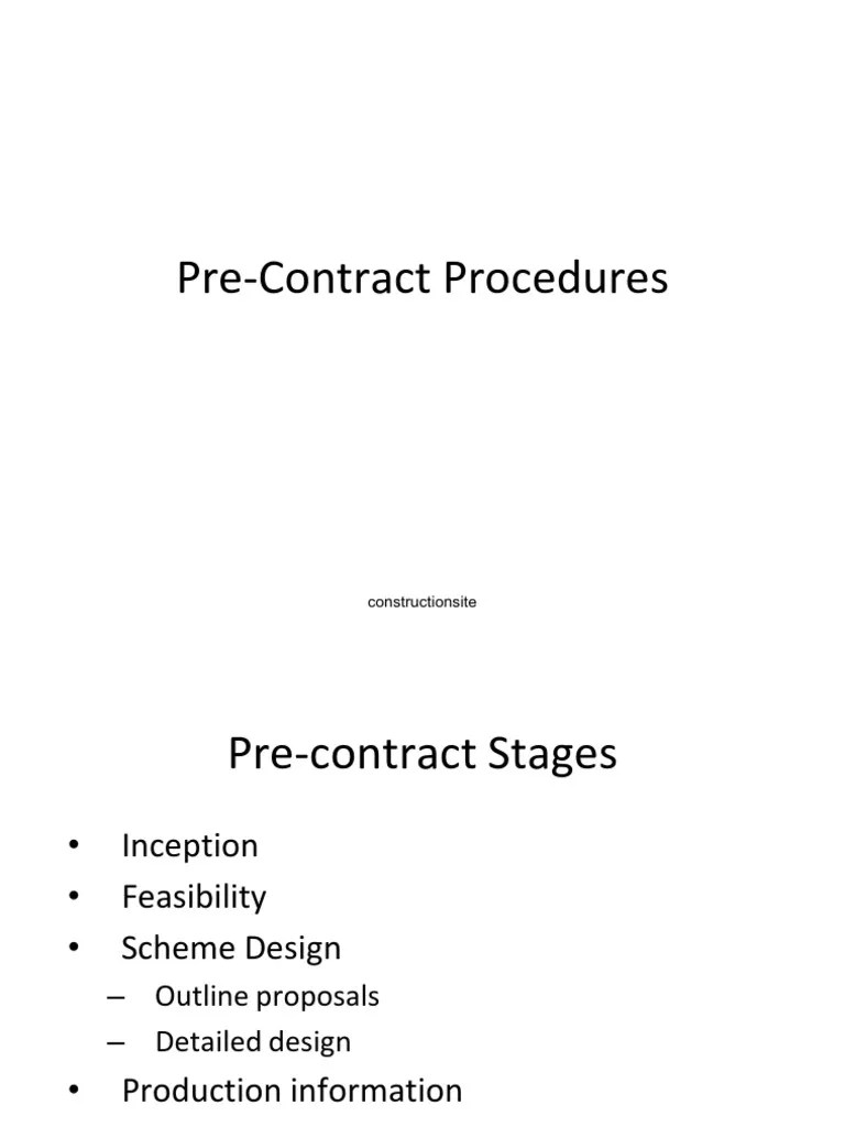 Pre-contract procedures: a comprehensive overview of the key stages
