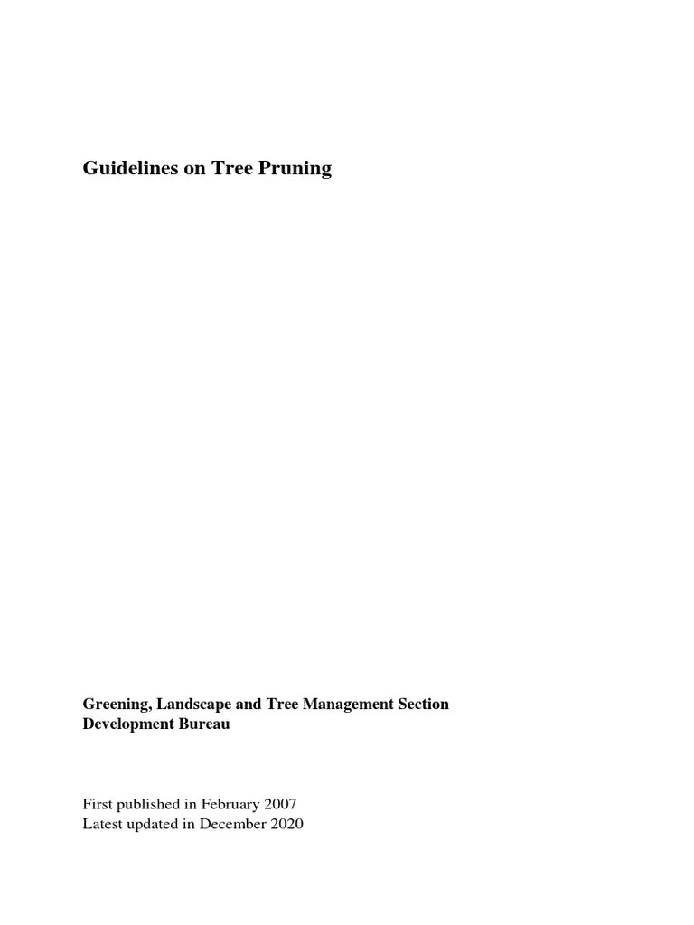 Guidelines On Tree Pruning | Download Free PDF | Pruning | Trees