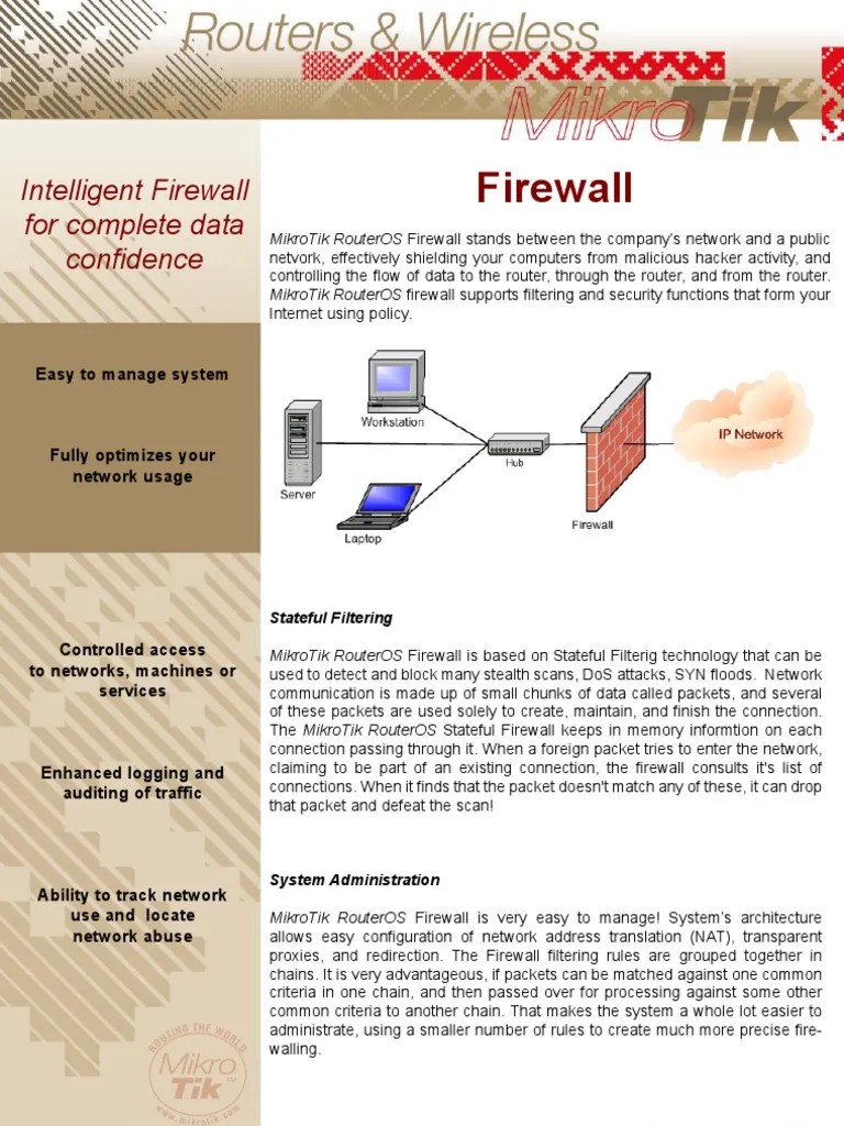 MikroTik Firewall | PDF | Firewall (Computing) | Router (Computing)