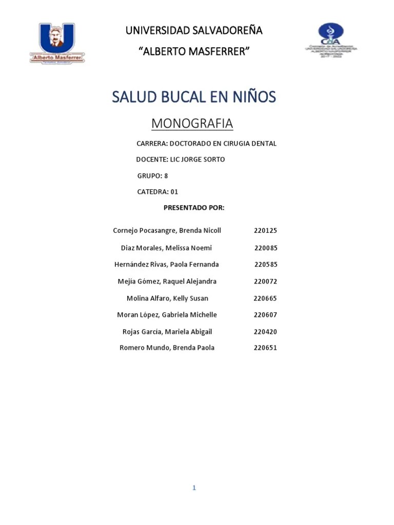 Salud Bucal En Niños.. | PDF | Higiene Oral | Odontología