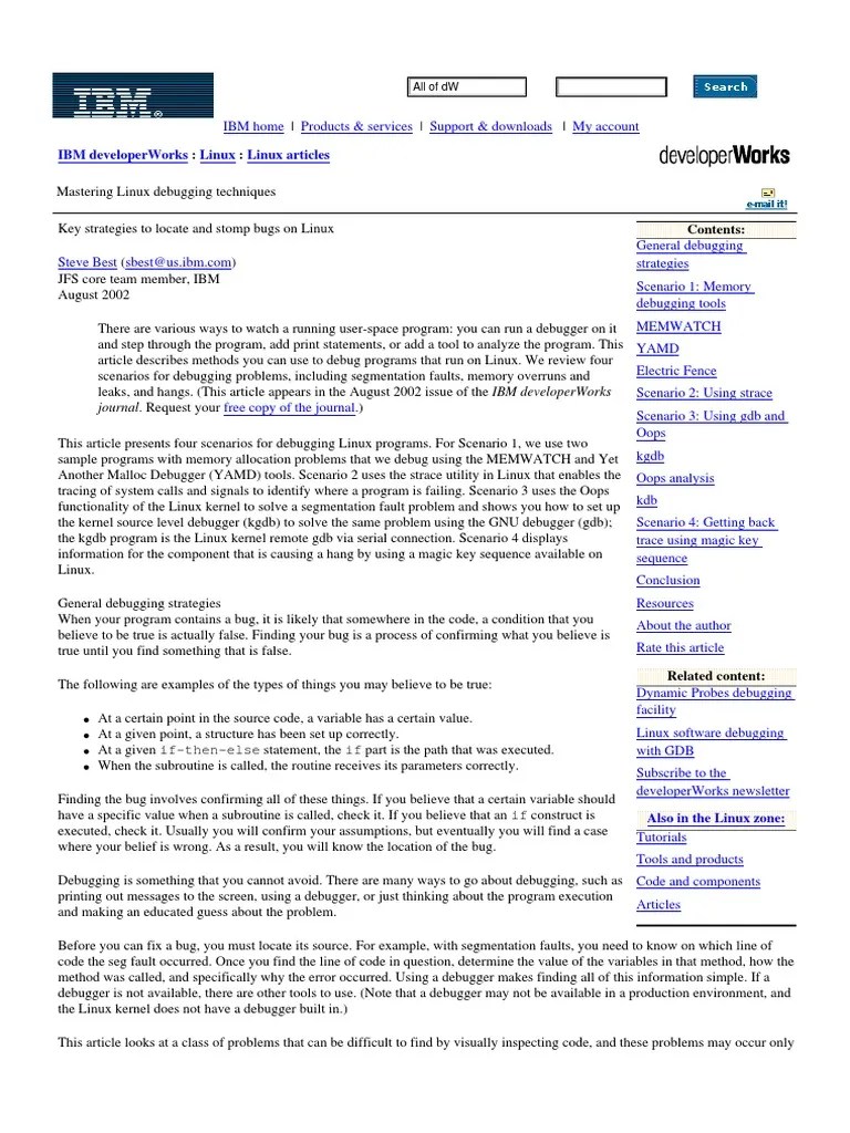 Mastering Linux Debugging Techniques | PDF | Debugging | Software Bug