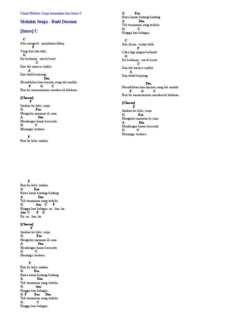 Chord Melukis Senja Dimainkan Dari Kunci C | PDF