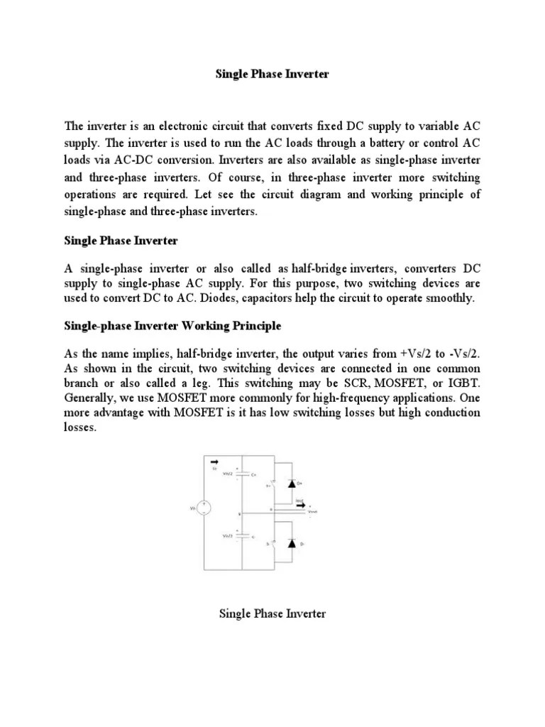 Single Phase Inverter | PDF