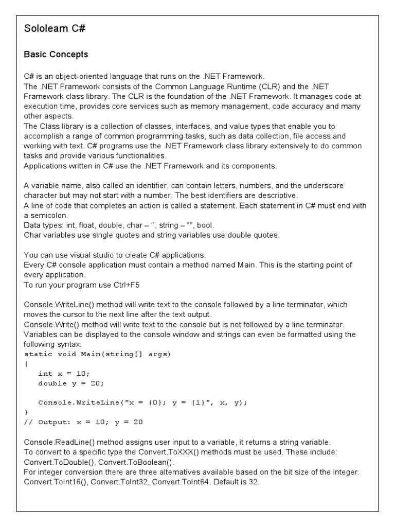 Sololearn C Programming Full Course Answers Solo Learn C Programming - Professional Landscape Pattern - High Resolution