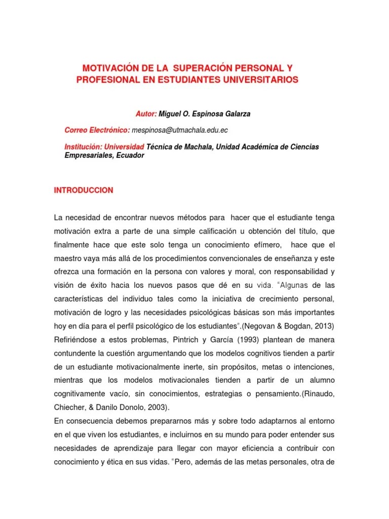 Motivacion De La Superacion Personal | PDF | Motivación | Motivacional