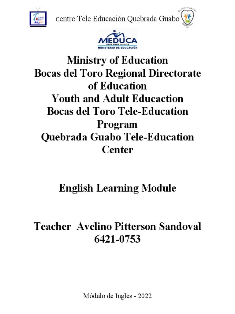 Modulo De Aprendizaje Ingles 11 | PDF | Verb | Language Mechanics