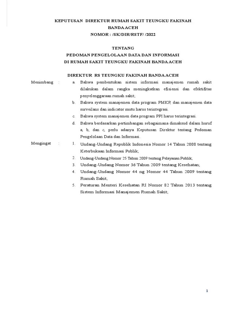 Pedoman Pengelolaan Data Dan Infomasi | PDF | Komputer