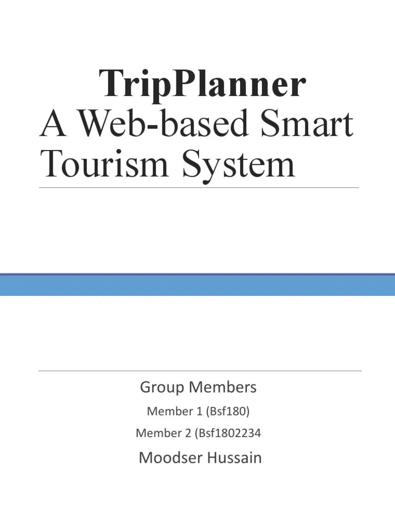 Tripplanner: A Web-Based Smart Tourism System | PDF