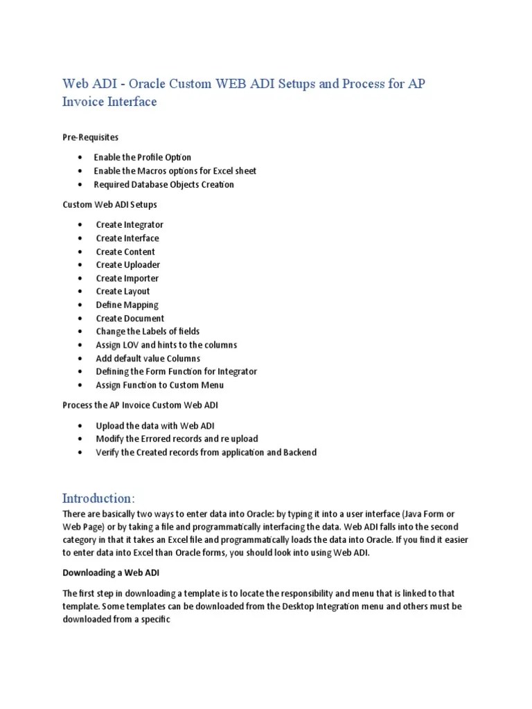 Oracle Custom Web Adi For Ap Invoice Interface - Vintage Image Collection - High Resolution Quality