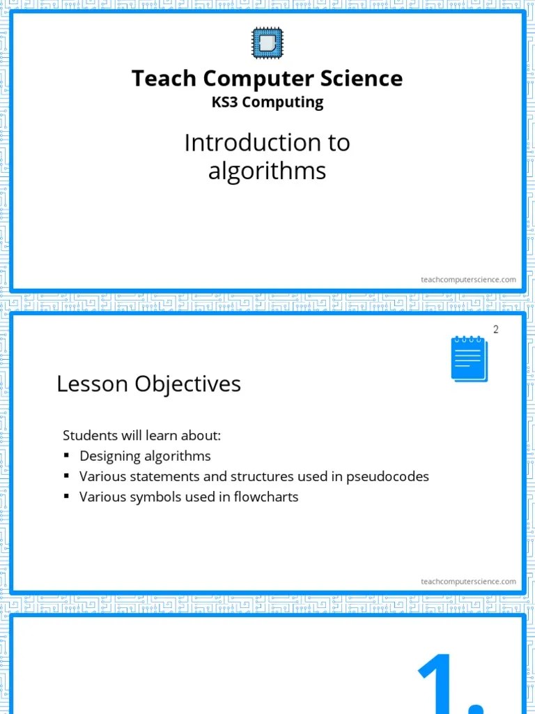 KS3 Presentation - 09 Introduction To Algorithms | PDF | Algorithms ...