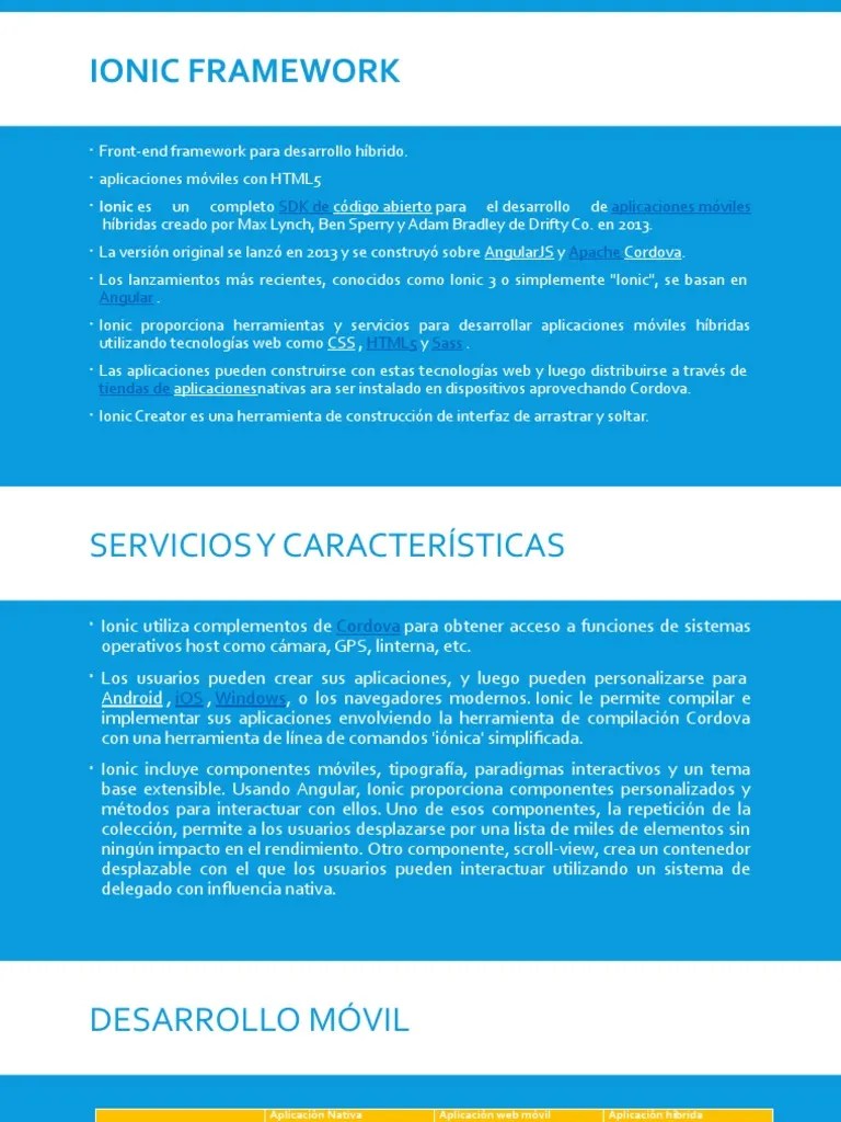 Ionic Framework | PDF | Aplicación Movil | Informática