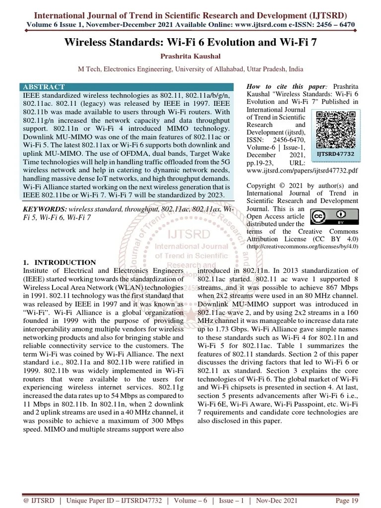 Wireless Standards Wi Fi 6 Evolution And Wi Fi 7 | PDF | Ieee 802.11 | Wi Fi