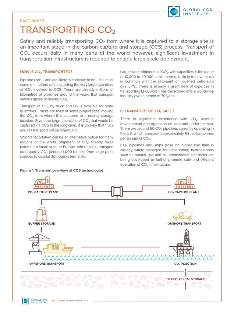 Global CCS Institute Fact Sheet - Transporting CO2 1 | PDF | Carbon ...