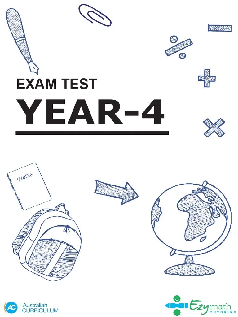 Year 4 Maths Test - Yearly Exam - Questions | PDF | Geometry | Elementary Mathematics
