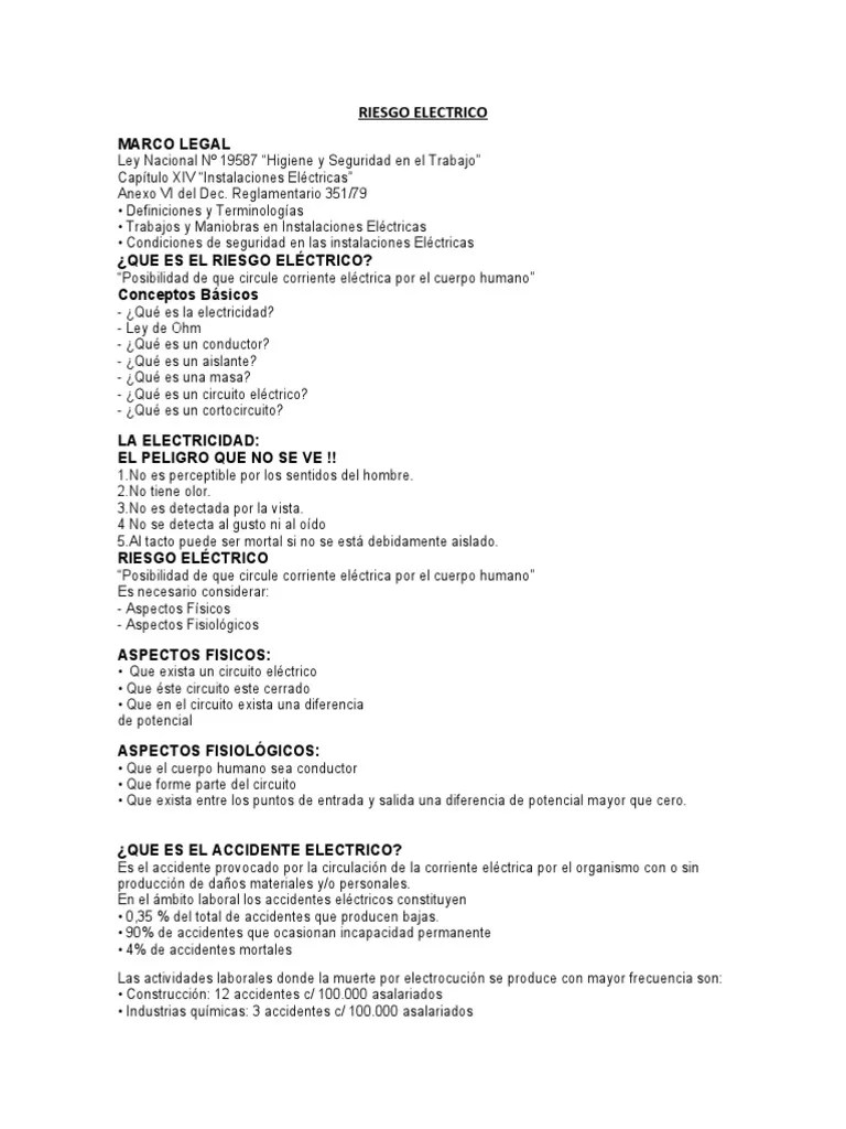 Riesgo Electrico Imp | PDF | Corriente Eléctrica | Voltaje