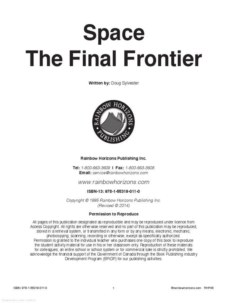 Space The Final Frontier | PDF | Planets | Solar System