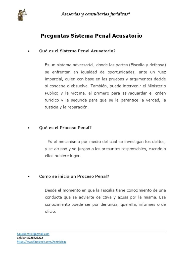 Sistema Penal Acusatorio | PDF | Juez | Procedimiento Criminal