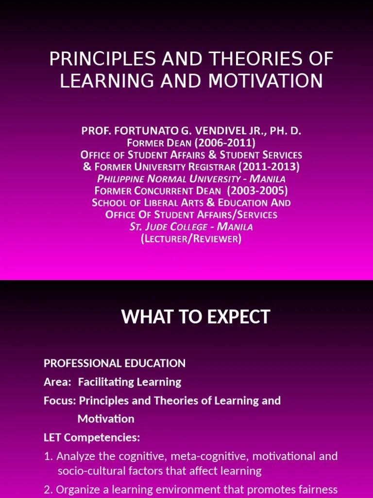 Let Review On Principles N Theories Of Learning N Motivation | PDF ...