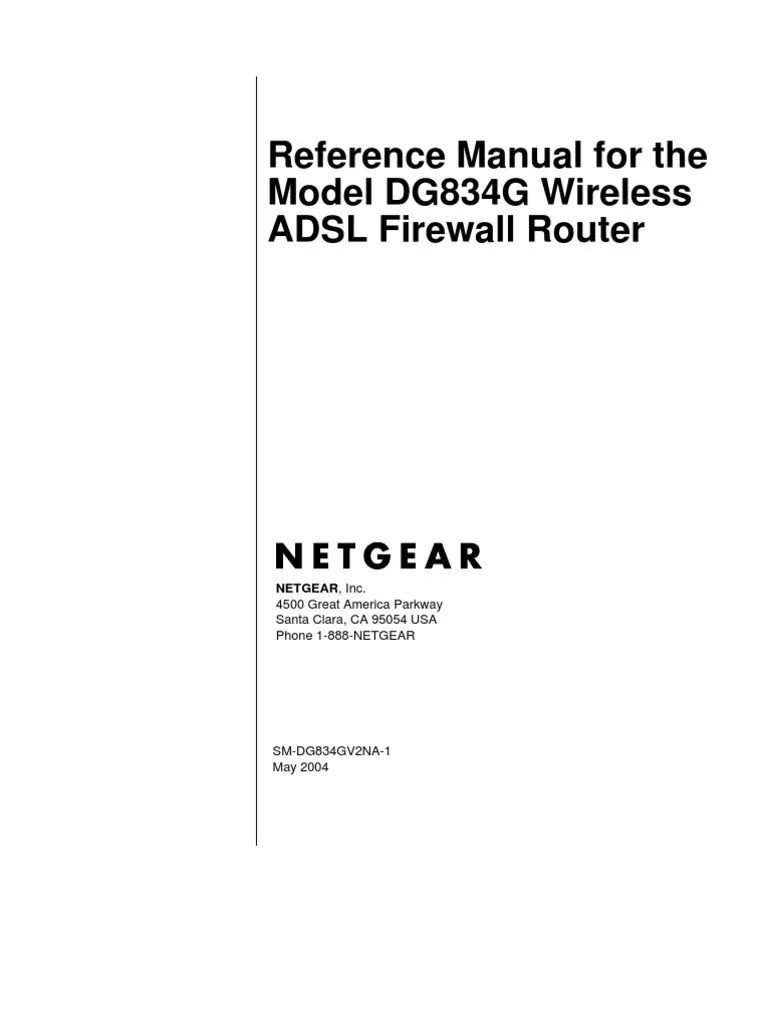 Reference Manual For The Model DG834G Wireless ADSL Firewall Router | PDF | Wireless Lan ...