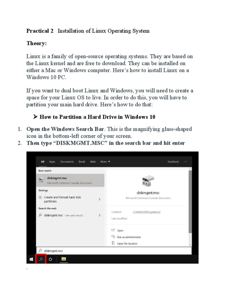 Practical 2 Installation Of Linux Operating System | PDF | Booting | Linux Distribution