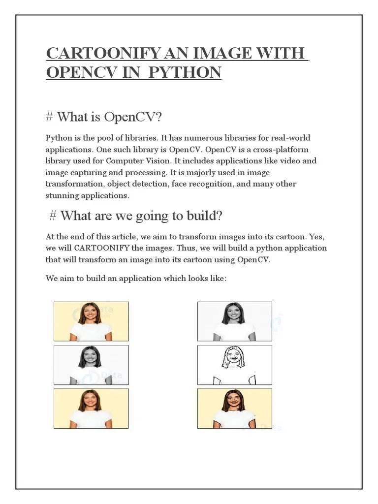 Cartoonify An Image With OpenCV In Python | PDF | Library (Computing ...