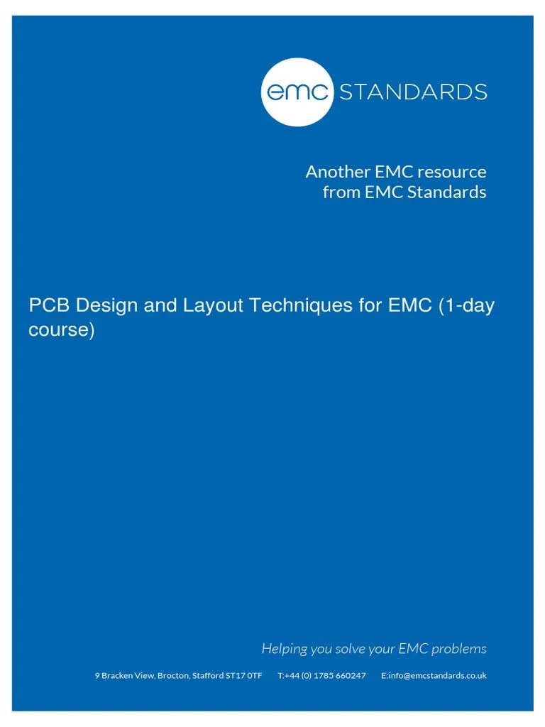 PCB Design And Layout Techniques For EMC (1-Day Course) : Another EMC ...