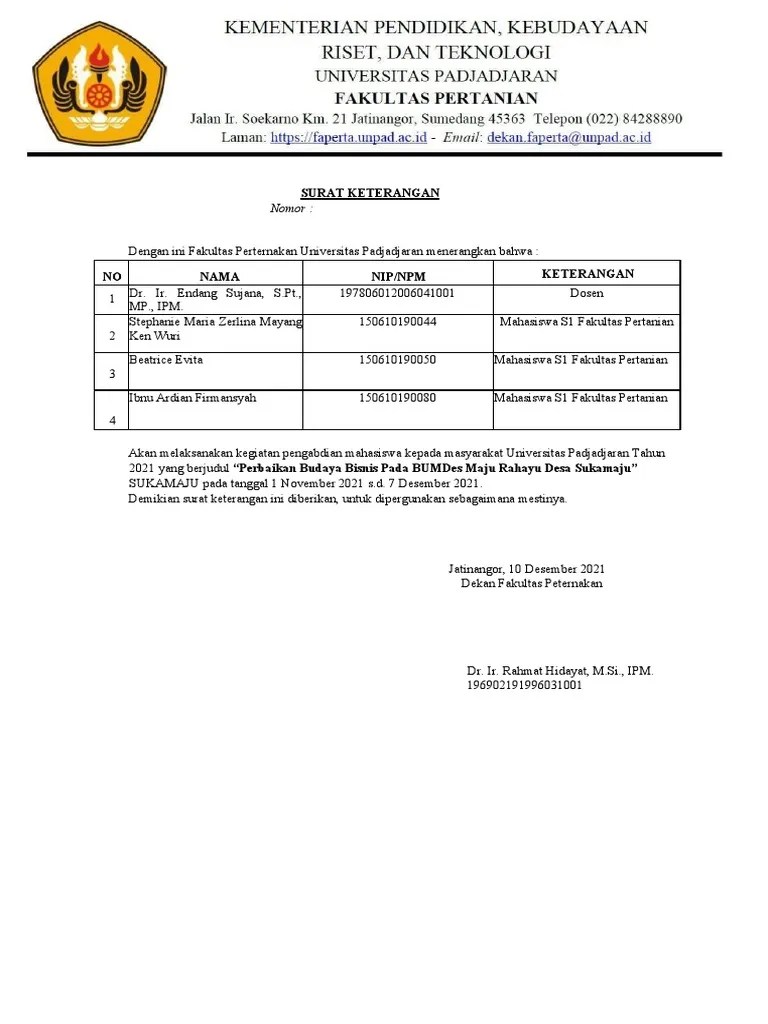 Surat Keterangan | PDF