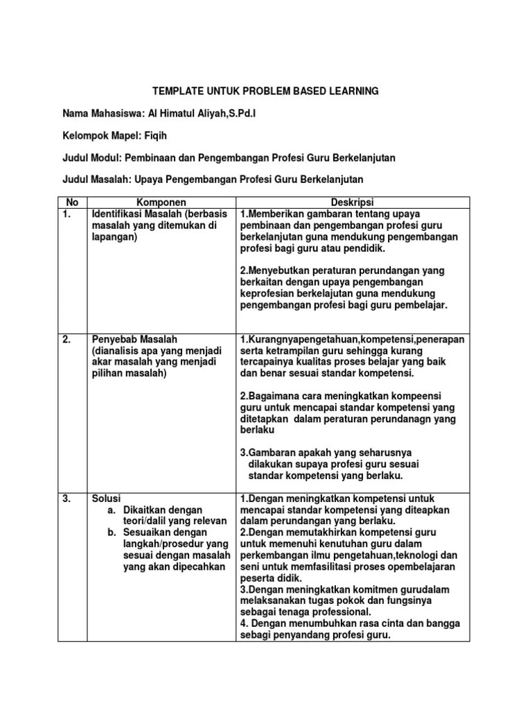 Template PROBLEM BASED LEARNING | PDF